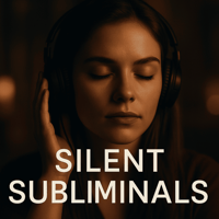 Frau mit geschlossenen Augen und Kopfhörern hört Silent Subliminals in ruhiger cineastischer Atmosphäre zur unbewussten Programmierung des Unterbewusstseins